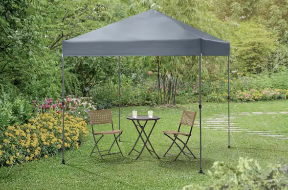 8 ft. X 8 ft. Grey Straight Leg Instant Canopy Pop Up Tent Sto-N-Go