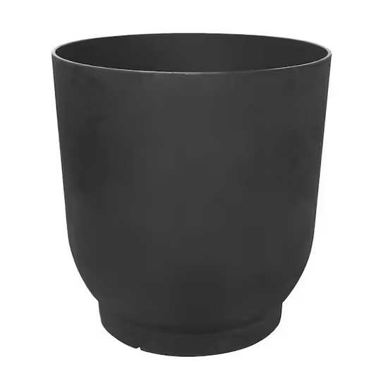 Florencia Large Black Rubber Recycled Self-Watering Round Planter Set (19.5 in. L x 19.5 in. W x 20 in. H)