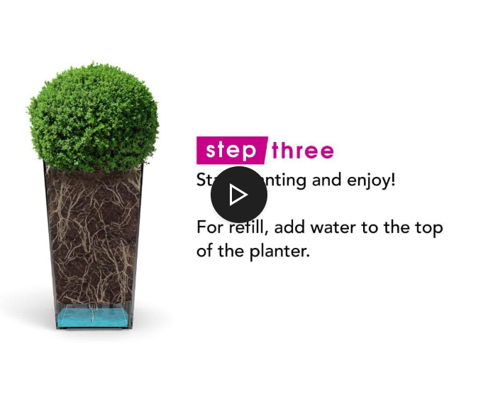 Florencia Large Black Rubber Recycled Self-Watering Round Planter Set (19.5 in. L x 19.5 in. W x 20 in. H)