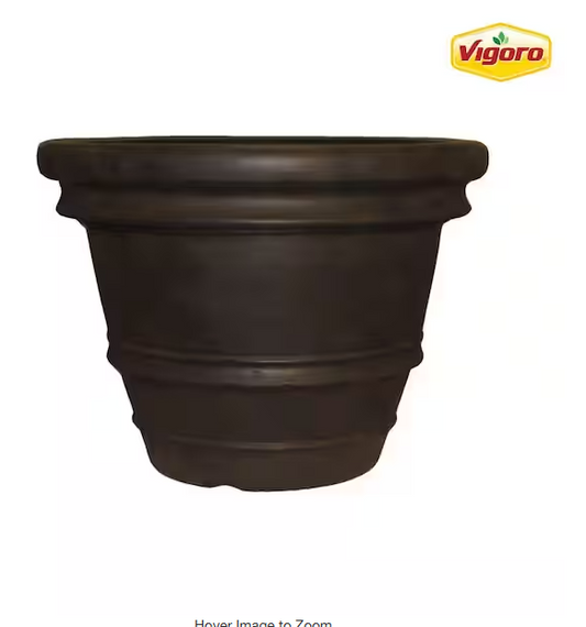 21.8 in. Sutter Creek Java Large Brown Resin Planter (21.8 in. D x 16.1 in. H)