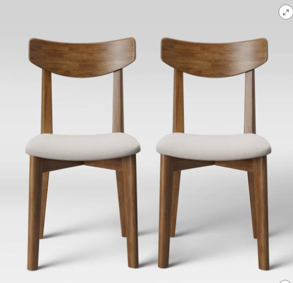 2pk Astrid Mid Century Upholstered Seat Dining Chairs Walnut - Threshold™