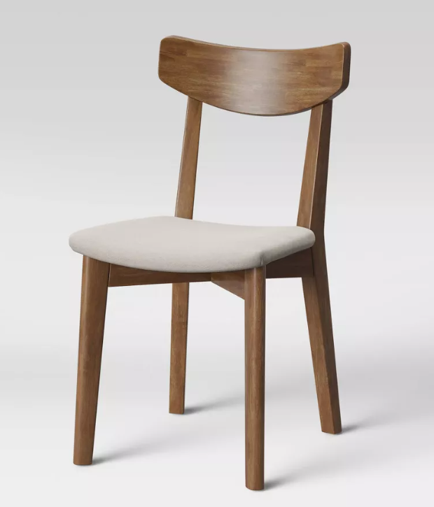 2pk Astrid Mid Century Upholstered Seat Dining Chairs Walnut - Threshold™