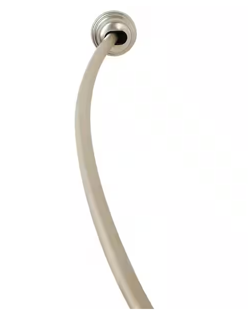 NeverRust 50 in. to 72 in. Aluminum Dual Mount Curved Shower Curtain Rod in Brushed Nickel