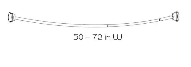 NeverRust 50 in. to 72 in. Aluminum Dual Mount Curved Shower Curtain Rod in Brushed Nickel
