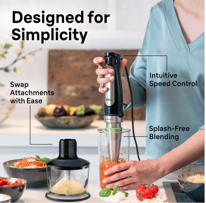 Braun MultiQuick 7 Hand Blender MQ7035X ActiveBlade Set 220V-60HZ (FEDEX)Genuine