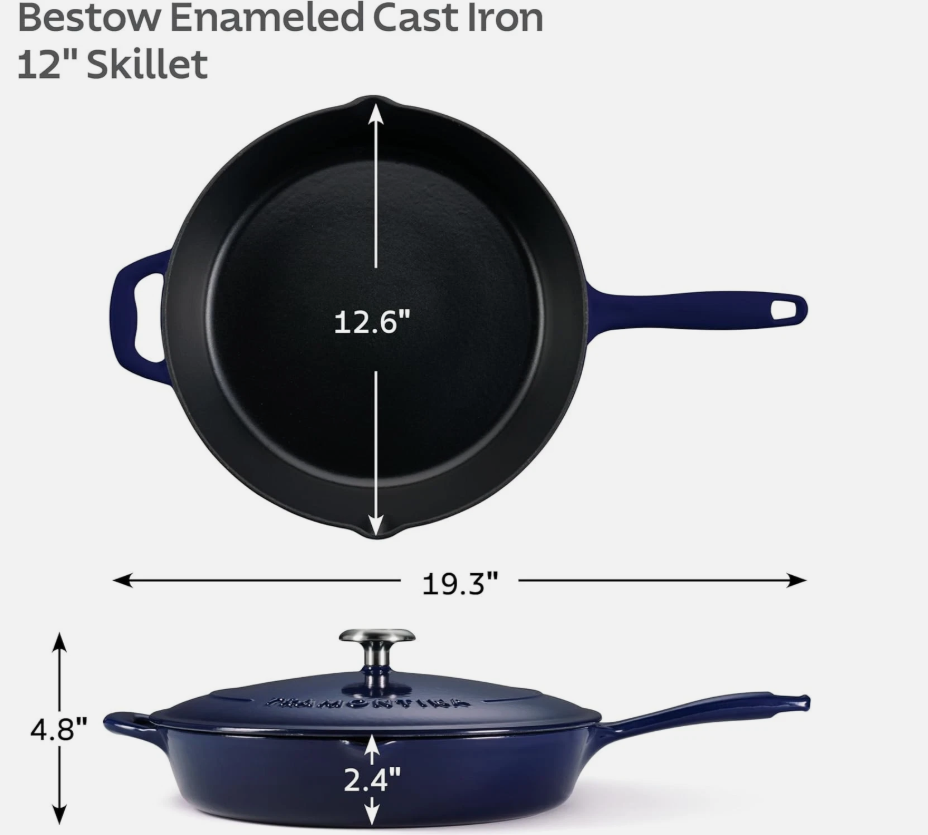 Tramontina 12" Enameled Cast Iron Skillet with Lid
