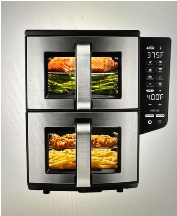 Gourmia 11 Quart Dual Basket Air Fryer with Smart Finish & 4-Layer Cooking