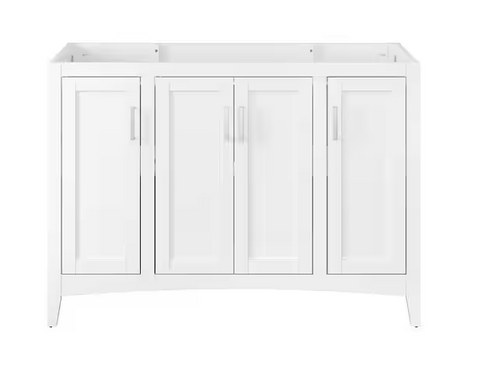 Tilton 48 in W x 21.5 in D x 34.2 in H Folding Bath Vanity Cabinet without Top in White Finish