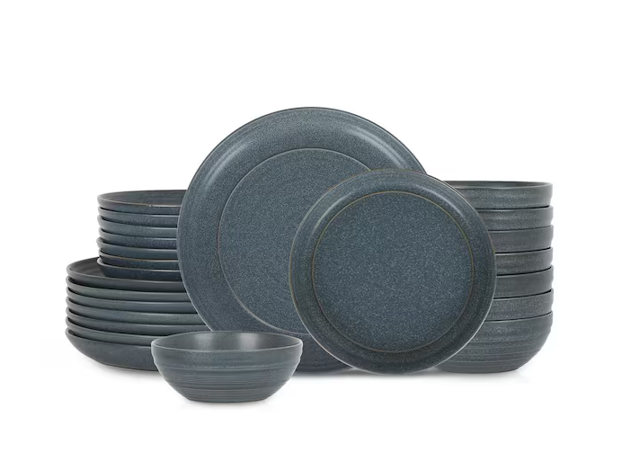 Elio 24-Piece Blue Stoneware Dinnerware Set (Service for 8)