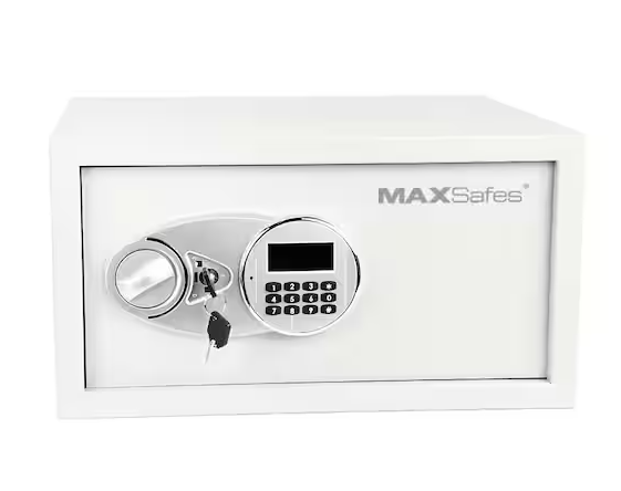 1.0 cu. ft. Hotel and Office Safe with Electronic Keypad Lock Access in White