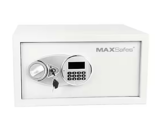 1.0 cu. ft. Hotel and Office Safe with Electronic Keypad Lock Access in White