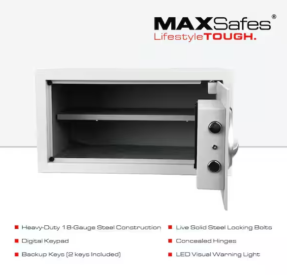 1.0 cu. ft. Hotel and Office Safe with Electronic Keypad Lock Access in White