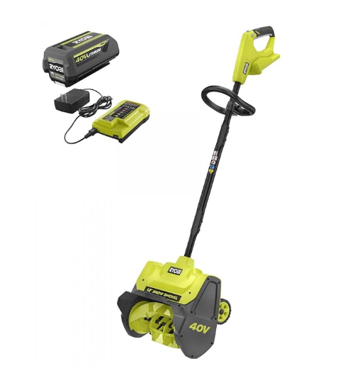 RYOBI 40V 12" Wheeled Snow Shovel Kit