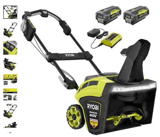 21 in. 40-Volt Brushless Cordless Electric Snow Blower with two 4.0 Ah Batteries and Charger Included