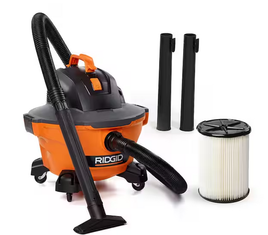 6 Gal. 3.5 Peak HP NXT Shop Vacuum Wet Dry Vac with General Debris Filter, Locking Hose and Attachments HD06001