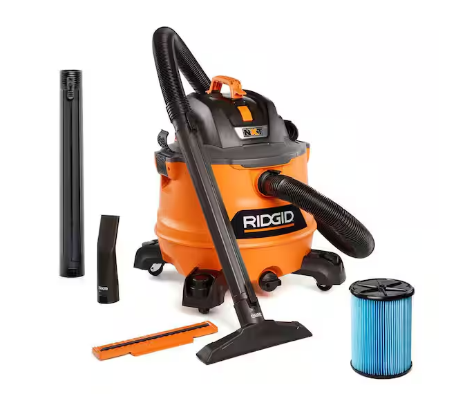 14 Gal. 6.0 Peak HP NXT Shop Vacuum Wet Dry Vac with Fine Dust Filter, Locking Hose, Wands and Attachments HD1400