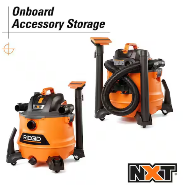 14 Gal. 6.0 Peak HP NXT Shop Vacuum Wet Dry Vac with Fine Dust Filter, Locking Hose, Wands and Attachments HD1400