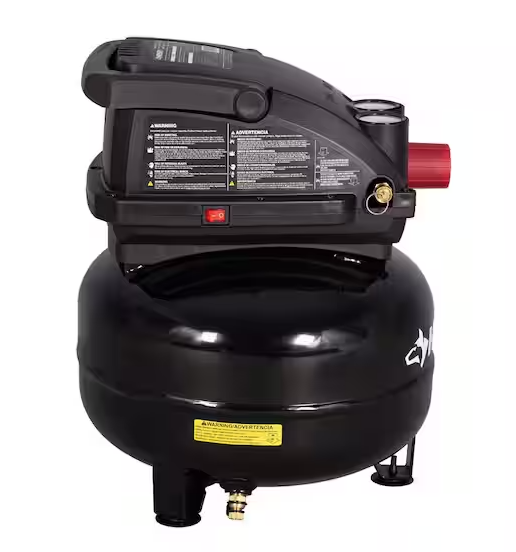 3 Gal. 120 PSI Portable Electric Oil-Free Light Duty Pancake Air Compressor with Fold Down Handle and 1-Quick Coupler