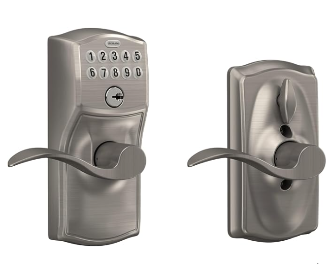 SCHLAGE Satin Nickel FE595VCAM619ACC Camelot Keypad