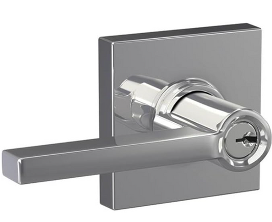 SCHLAGE F51A LAT 625 COL Latitude Lever with Collins Trim Keyed Entry Lock