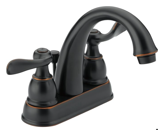 Delta Windemere Centerset Oil Rubbed Bronze Bathroom Faucet, 4 Inch 3 Hole Bathroom