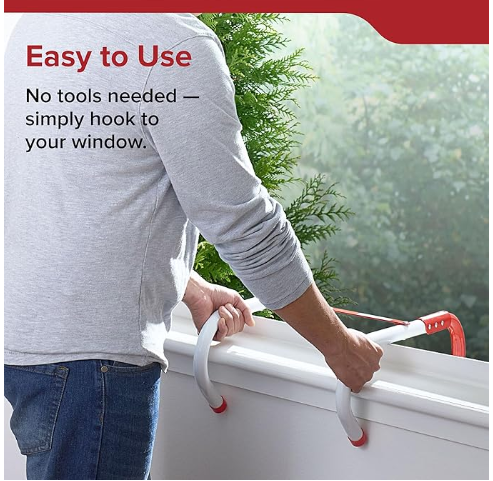 Kidde Fire Escape Ladder, 2-Story Rope Ladder, Extends to 13-Feet