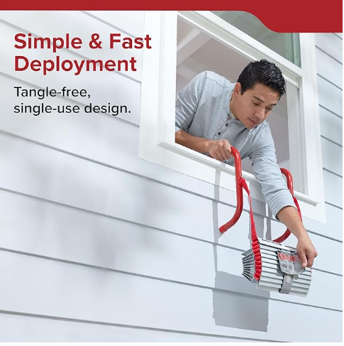 Kidde Fire Escape Ladder, 2-Story Rope Ladder, Extends to 13-Feet