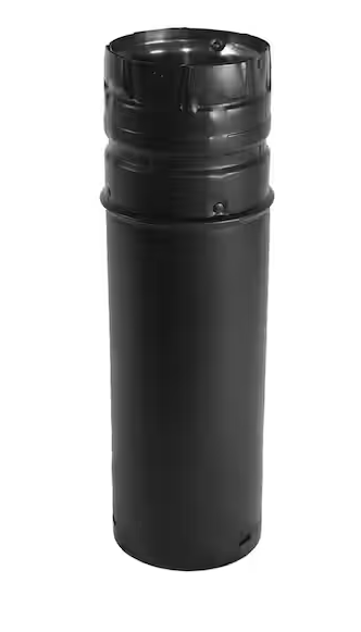 PelletVent for Multi-Fuel 3in. Diameter X 12in. Adjustable Pipe Length, Black