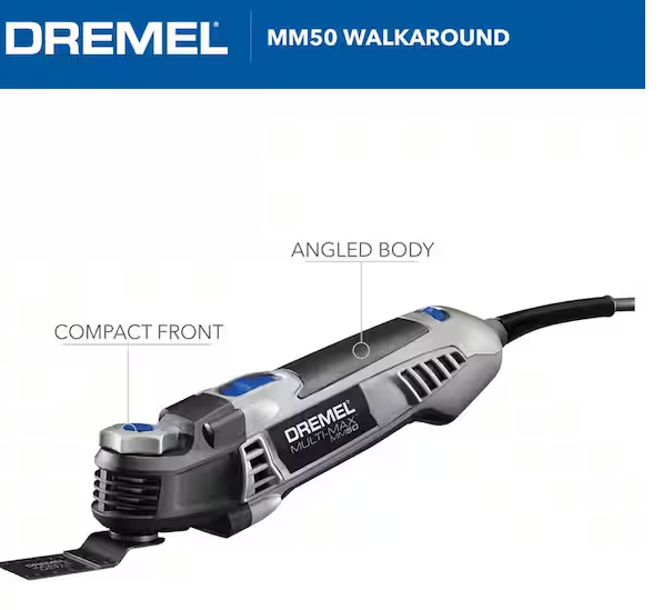 Dremel Multi-Max MM50-02 5 Amp Variable Speed Corded Oscillating Multi Tool Kit with 16 Accessories and Storage Bag