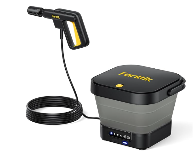 Fanttik NB8 Fold Cordless Electric Pressure Washer w/3.2Gal Tank, 5-in-1 Nozzle, Max 220PSI