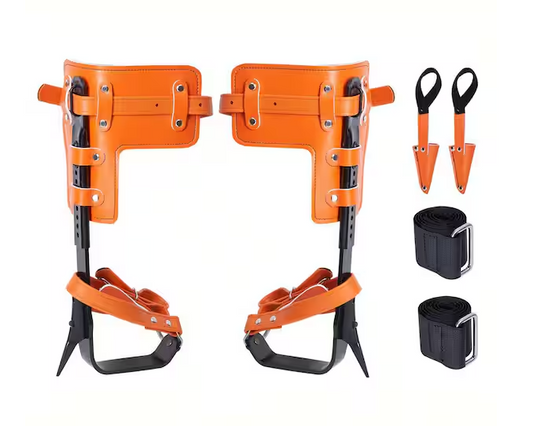 Tree Climbing Spikes, Alloy Steel Climbing Spurs, 350lbs. Capacity, Arborist Gear with Straps & Protectors