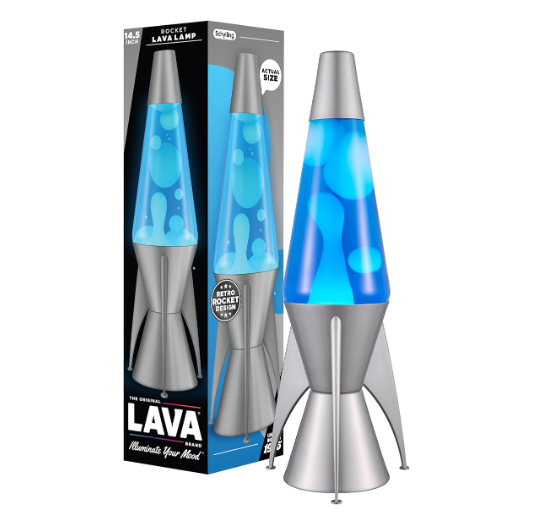 Lava The Original Lamp - 14.5" Gray Stratosphere – Retro Rocket Liquid Blue