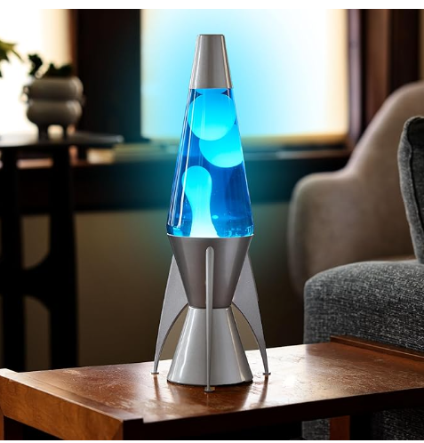 Lava The Original Lamp - 14.5" Gray Stratosphere – Retro Rocket Liquid Blue
