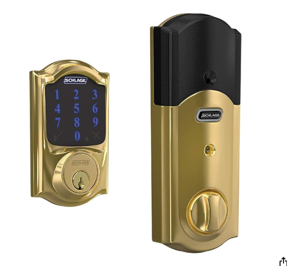 Schlage Be469nx-Cam Connect Camelot Touchscreen Electronic Deadbolt - Brass
