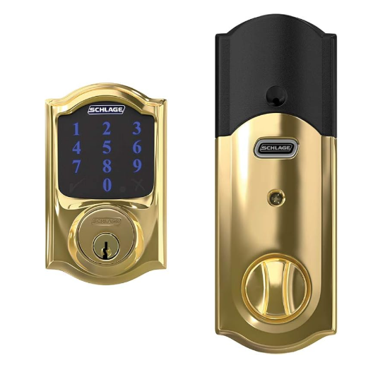 Schlage Be469nx-Cam Connect Camelot Touchscreen Electronic Deadbolt - Brass