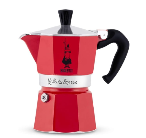 Bialetti 6 Cup Moka Stovetop Espresso Maker, Red