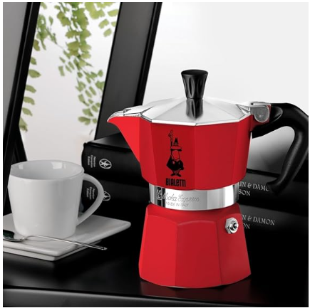 Bialetti 6 Cup Moka Stovetop Espresso Maker, Red