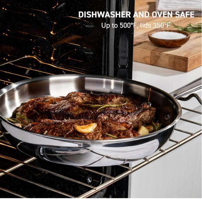 T-Fal Pro Tri-Ply Stainless Steel Cookware Set, 3-Piece Induction Cookware