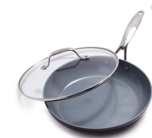 GreenPan Valencia Ceramic Frypan with Lid Black