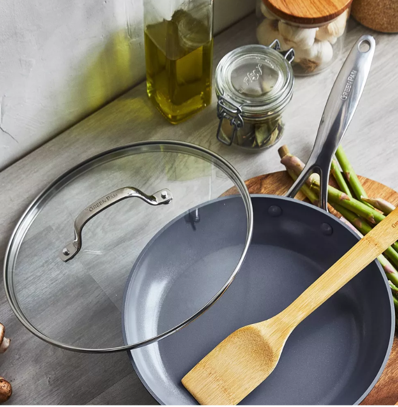 GreenPan Valencia Ceramic Frypan with Lid Black