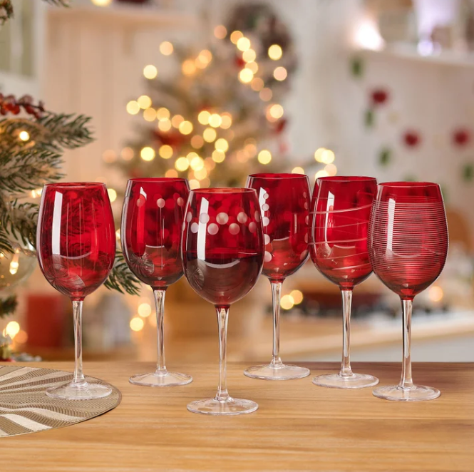 Mikasa Cheers Ruby Wine Glasses, Set of 6