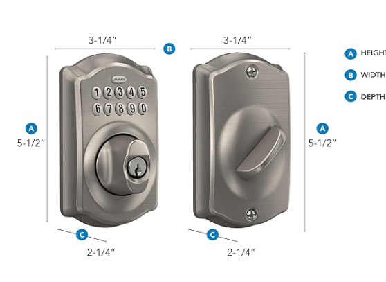 Schlage BE365 V CAM 716 Camelot Keypad Deadbolt
