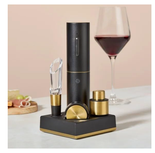 RBT 5-Piece Electric Wine Set with Automatic Corkscrew, Aerator