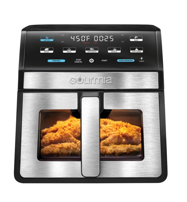 Gourmia Digital 8 qt Air Fryer, Black - Window, Light