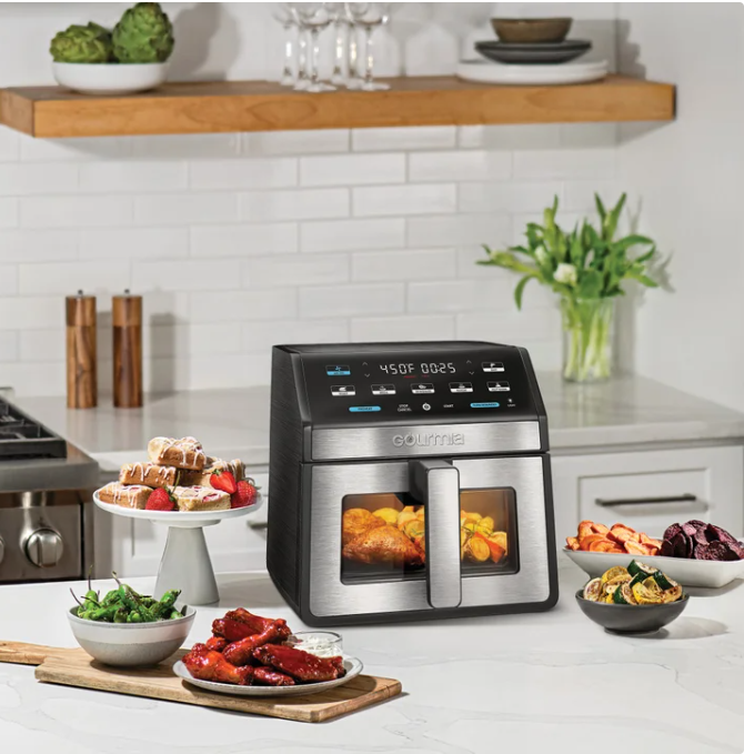 Gourmia Digital 8 qt Air Fryer, Black - Window, Light