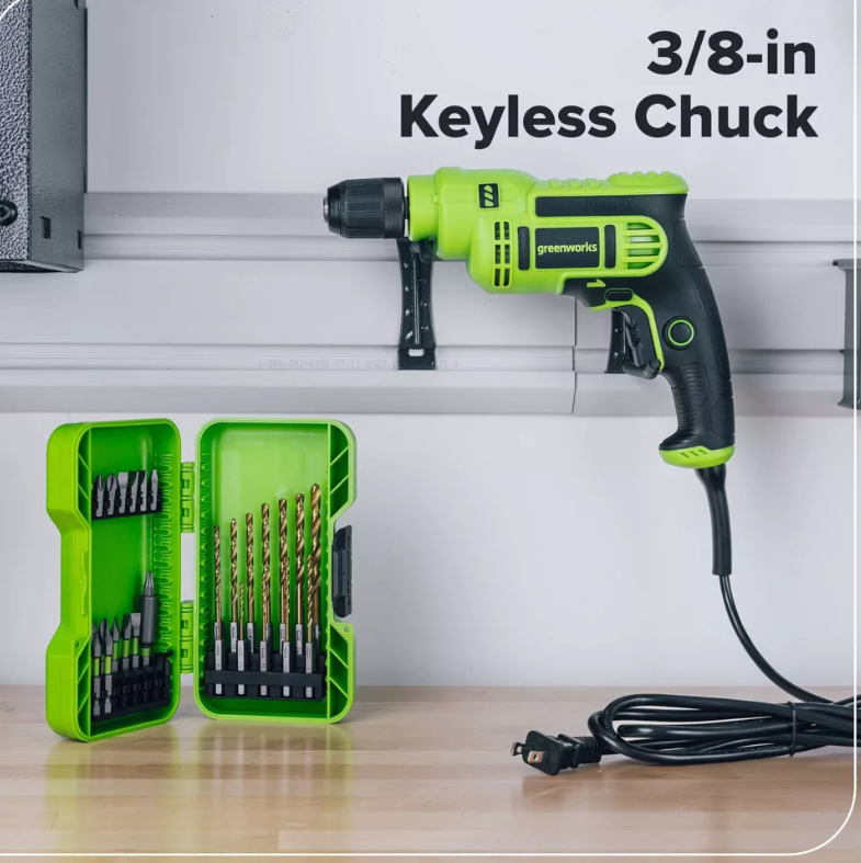 Greenworks 6.5 Amp 3/8'' Keyless Corded Drill