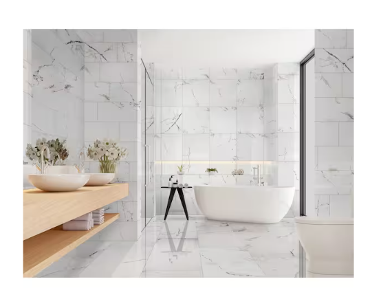 Carrara White Marble Look Polished