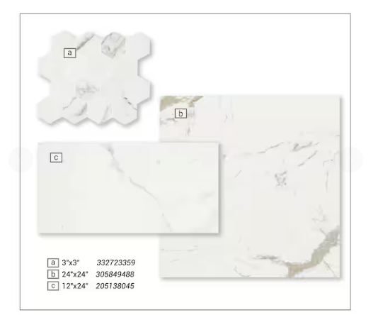 Carrara White Marble Look Polished