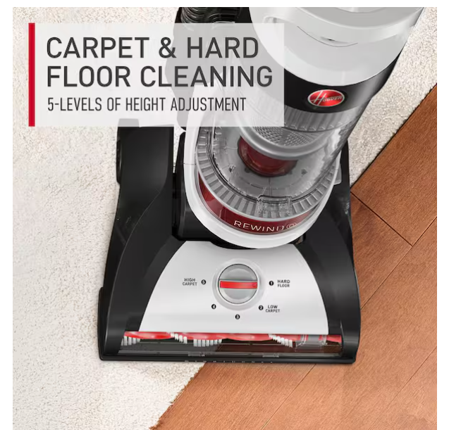 WindTunnel Bagless Pet Upright Vacuum Cleaner with Automatic Cord Rewind For Carpet, Hardwood, and Upholstery