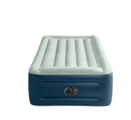 Intex Elevated 18" Pillow Rest Twin Air Mattress with Internal Pump - Off-White/Blue
